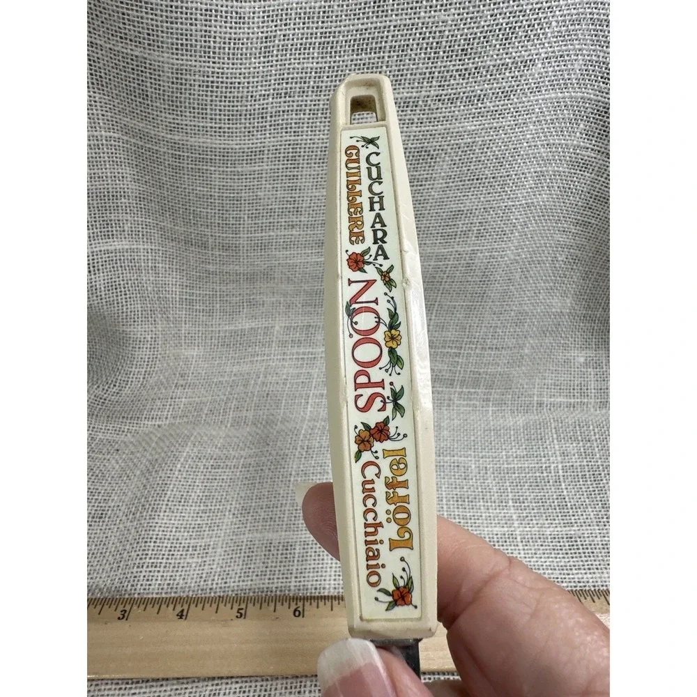 EKCO USA Slotted Spoon‎ Floral Handle Multilingual 